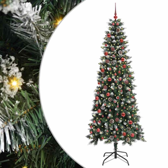 Brad de Crăciun artificial cu 300 LED Verde 86 x 86 x 210 cm