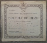 Diploma de merit Cassa Nationala de Economii si Cecuri Postale Bucuresti/ 1938