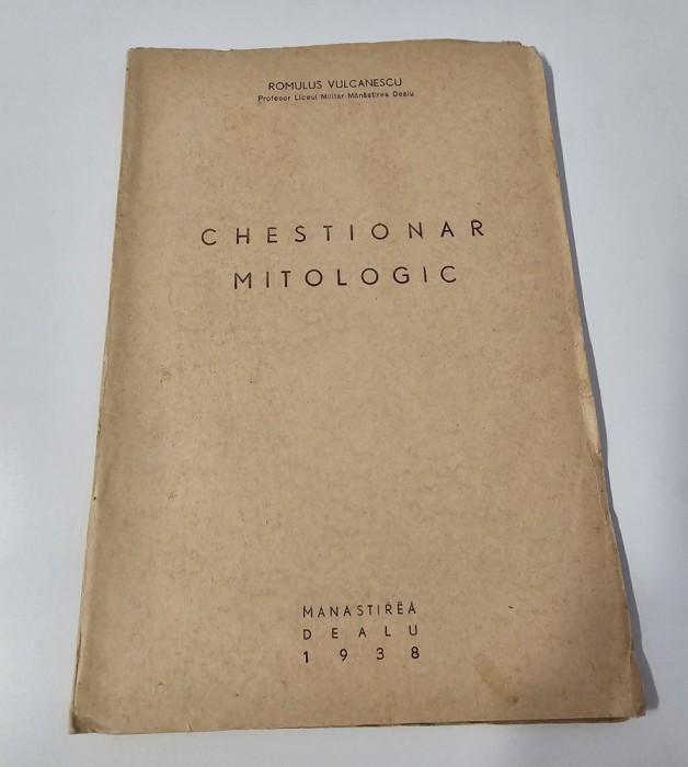 Carte veche 1938 Romulus Vulcanescu Chestionar mitologic