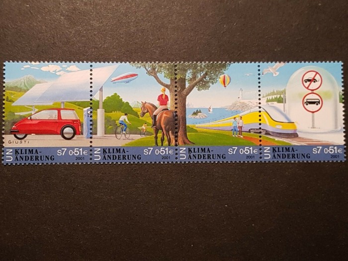 ONU , UNO VIENA , WIEN - 2001 STRAIF NESTAMPILAT