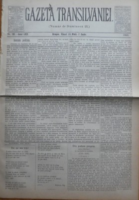 Gazeta Transilvaniei , Numer de Dumineca , Brasov , nr. 116 , 1907 foto