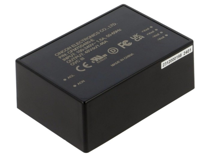 Convertor AC/DC 70W, 48V DC, 91%
