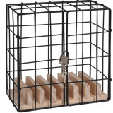 Suport pentru telefoane Cage, 19x11x19 cm, metal, negru