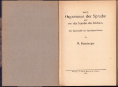 HST C6044 Von Organismus der Sprache .. 1920 Hamburger foto