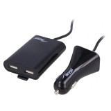&Icirc;ncărcător Auto USB 4 Porturi 12-24V Negru