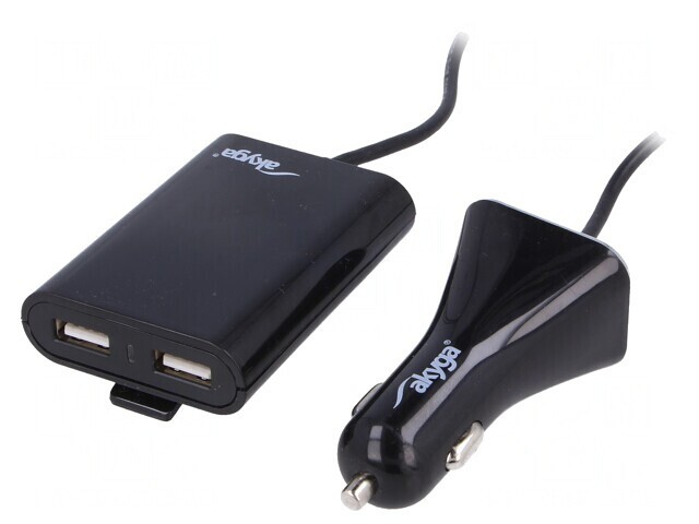 &Icirc;ncărcător Auto USB 4 Porturi 12-24V Negru