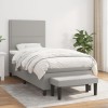 Gossi pat box spring cu saltea, gri deschis, 100x200 cm, textil
