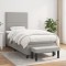 Gossi pat box spring cu saltea, gri deschis, 100x200 cm, textil