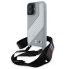 Husa pentru iPhone 16 - BMW Leather M Edition Carbon Stripe &amp; Strap (BMHCP16S23PSCCG) - Black