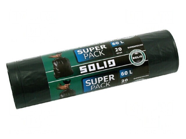 Saci gunoi LDPE neagră 60l 20buc Super Pack