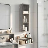 vidaXL Dulap de perete pentru baie cu raft Sonoma gri 20 x 14 x 70 cm 889300