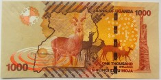 BANCNOTA exotica 1000 SHILINGI - UGANDA, anul 2017 *cod 764 = UNC