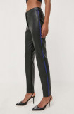 Armani Exchange pantaloni femei, culoarea negru, mulata, high waist