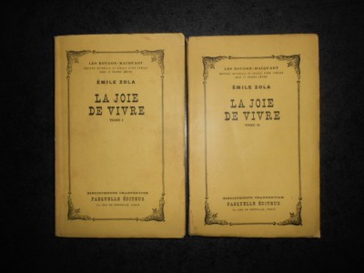 EMILE ZOLA - LA JOIE DE VIVRE 2 volume (1953) foto