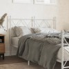 VidaXL Tăblie de pat metalică, alb, 120 cm 376582