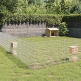 VidaXL Adăpost pentru animale cu 48 panouri, 54x80 cm, fier galvanizat