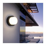 Cumpara ieftin Aplica LED rotunda, negru, Exterior, 12W, IP65, lumina Calda
