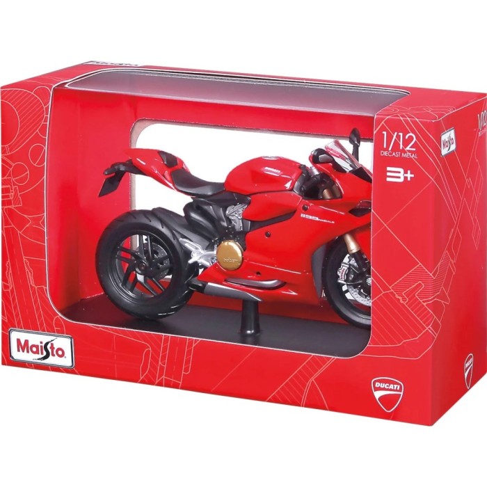 Maisto motocicleta metalica cu stand ducati 1199 panigale scara 1 la 12