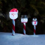 Lampa solara de Craciun - LED - Mos Craciun, om de zapada, pinguin - 36,5 x 6 x 6 cm