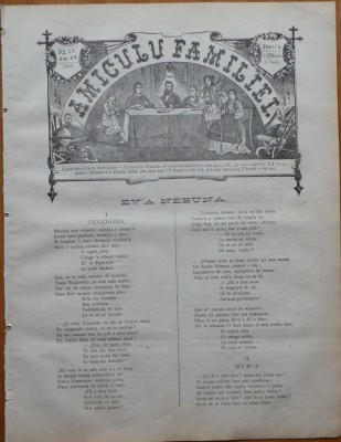 Ziarul Amiculu familiei , an 4 , nr. 19 , Gherla , 1880 , Vasile Alecsandri foto