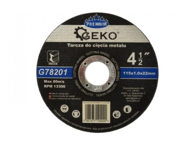 Disc de tăiere a metalului inox GEKO PREMIUM 115x1,0mm, G78201 foto