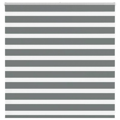 Gossi jaluzea tip zebra gri inchis latime tesatura 135,9 cm poliester foto