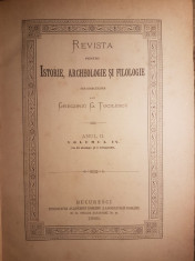 GREGORIU G. TOCILESCU -REVISTA PENTRU ISTORIE, ARHEOLOGIE SI FILOLOGIE IV {1885} foto