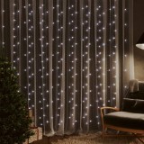 vidaXL Instalație lumini tip perdea 300 LED alb rece 3x3 m 8 funcții 328928