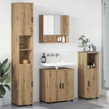 vidaXL Set de mobilier pentru baie Pe perete 4 pcs stejar artizanal
