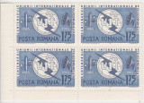 ROMANIA 1965 LP 607 CENTENARUL U. I. T. BLOC DE 4 TIMBRE MNH, Nestampilat