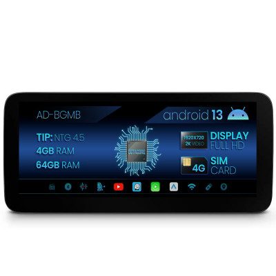 Navigatie Mercedes Benz SLK R172 (2011-2015), NTG 4.5, Android 13, MB-Octacore, 4GB RAM + 64GB ROM, 12.3 Inch - AD-BGMB1000445+AD-BGRKITMB011 foto