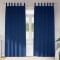 Perdele cu perdele 2 pcs Albastru &icirc;nchis 245 x 140 cm Poliester