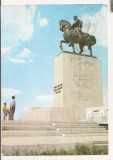 RF139 - Carte Postala - Podul Inalt. Jud Vaslui - Statuia lui Stefan cel Mare, circulata 1980