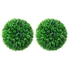 Bile arbuști cimișir artificial, 2 buc, 38 cm