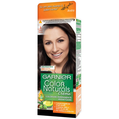 Vopsea Permanenta de Par 3 Saten Inchis, Garnier Color Naturals, 110 ml, Vopsea de Par, Vopsea Par Permanenta, Vopsea Permanenta Satena, Vopsea Perman foto