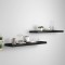 Gossi rafturi de perete suspendate 2 buc., negru, 90x23,5x3,8 cm, mdf