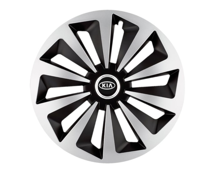 Set 4 capace roti Fox Gri-Negru R14 pentru gama auto Kia