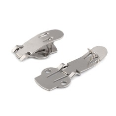 Set 2 clipsuri atasare ornamente Crisalida, 15 x 21 mm, Argintiu