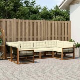 vidaXL Set de canapele de exterior cu pernă 6 pcs Natural și Crem 3381646