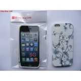 Husa silicon cu model Apple iPhone 5/5S FLOWER Alb bulk