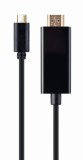 CABLU video GEMBIRD, adaptor USB-C Type-C (T) la HDMI (T), 2m, rezolutie maxima 4K (3840 x 2160) la 60Hz, negru, &quot;A-CM-HDMIM-02&quot; (timbru verde 0.18 le