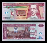 GUATEMALA █ bancnota █ 10 Quetzales █ 2019 █ P-123A █ UNC █ necirculata