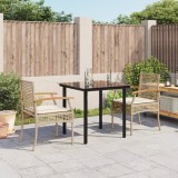 VidaXL Set mobilier de grădină cu perne, 3 piese, bej, poliratan