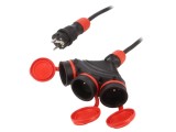 Prelungitor Negru 3 Prize 5m 16A