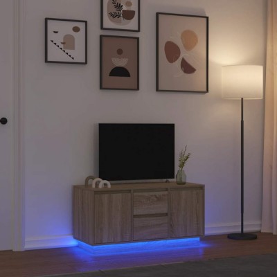 vidaXL Comodă TV cu lumini LED, stejar sonoma,100x41x50 cm 861411 foto