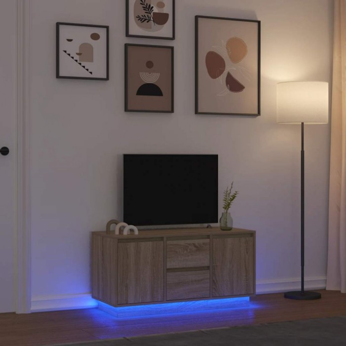 vidaXL Comodă TV cu lumini LED, stejar sonoma,100x41x50 cm 861411