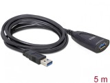 Cablu prelungitor activ USB 3.0 T-M 5m, Delock 83089