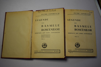 Petre Ispirescu - Legende sau basmele romanilor (1936-1937) doua volume foto