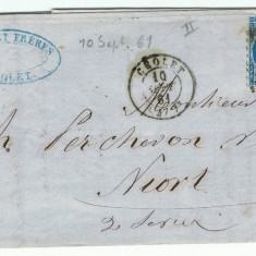 France 1861 Old Cover + Content PC 856 MAINE ET LOIRE to NOIRT D.988