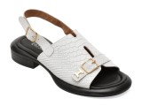Sandale ERISMA albe, 1954195, din piele croco